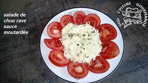 Salade de chou rave râpé et sa sauce moutardée