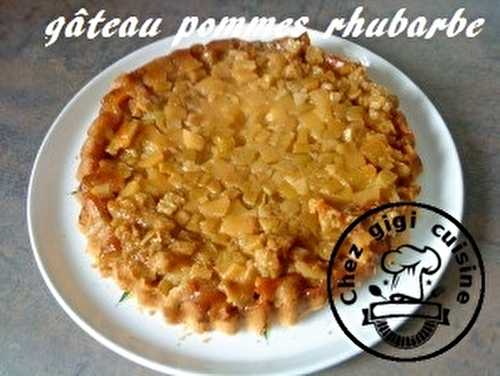 Gâteau renversé pomme rhubarbe