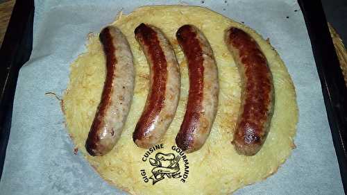 Galette de pommes de terre et saucisses grillées (L. Mariotte)