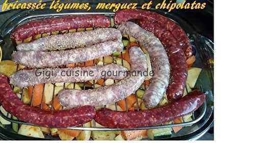 Fricassée de légumes,merguez, chipolatas