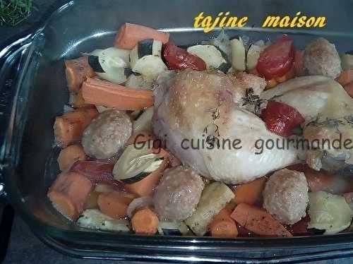 Tajine de poulet et boulettes