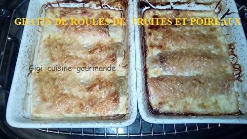 Roulés de truites et poireaux gratinés 