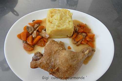 Cuisse de canard au miel et carottes