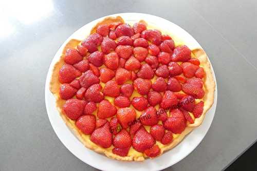 Tarte aux fraises crème pâtissière citronnée