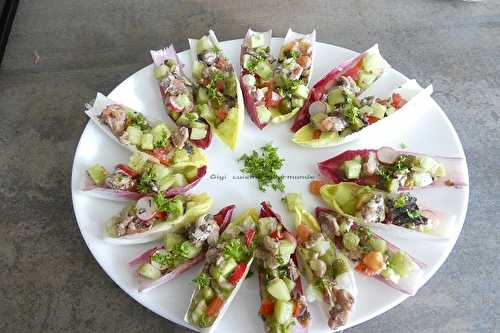 Faux tartare de légumes et sardines