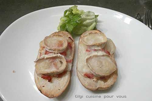 Pommes de terre farcies jambon et chèvre 