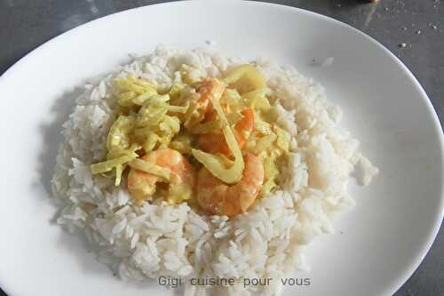 Fenouil aux crevettes et lait de coco