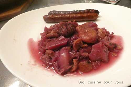 Chou rouge et châtaignes au cookéo