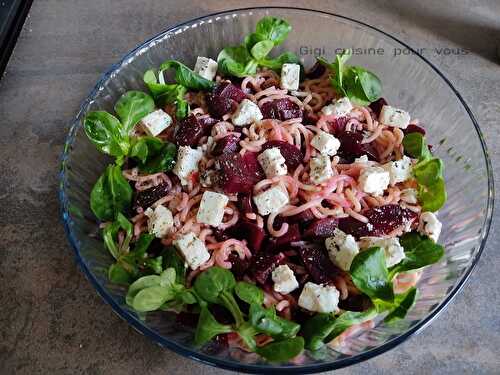 Spaghetti et betterave en salade 