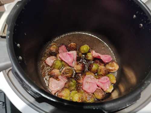 Chou bruxelles au bacon avec le cookéo