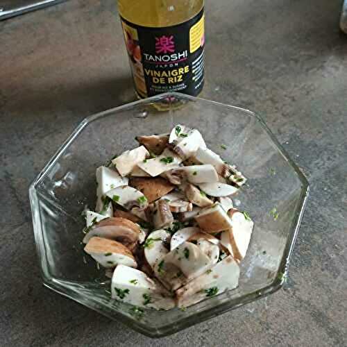 Salade de champignons à la vinaigrette de riz