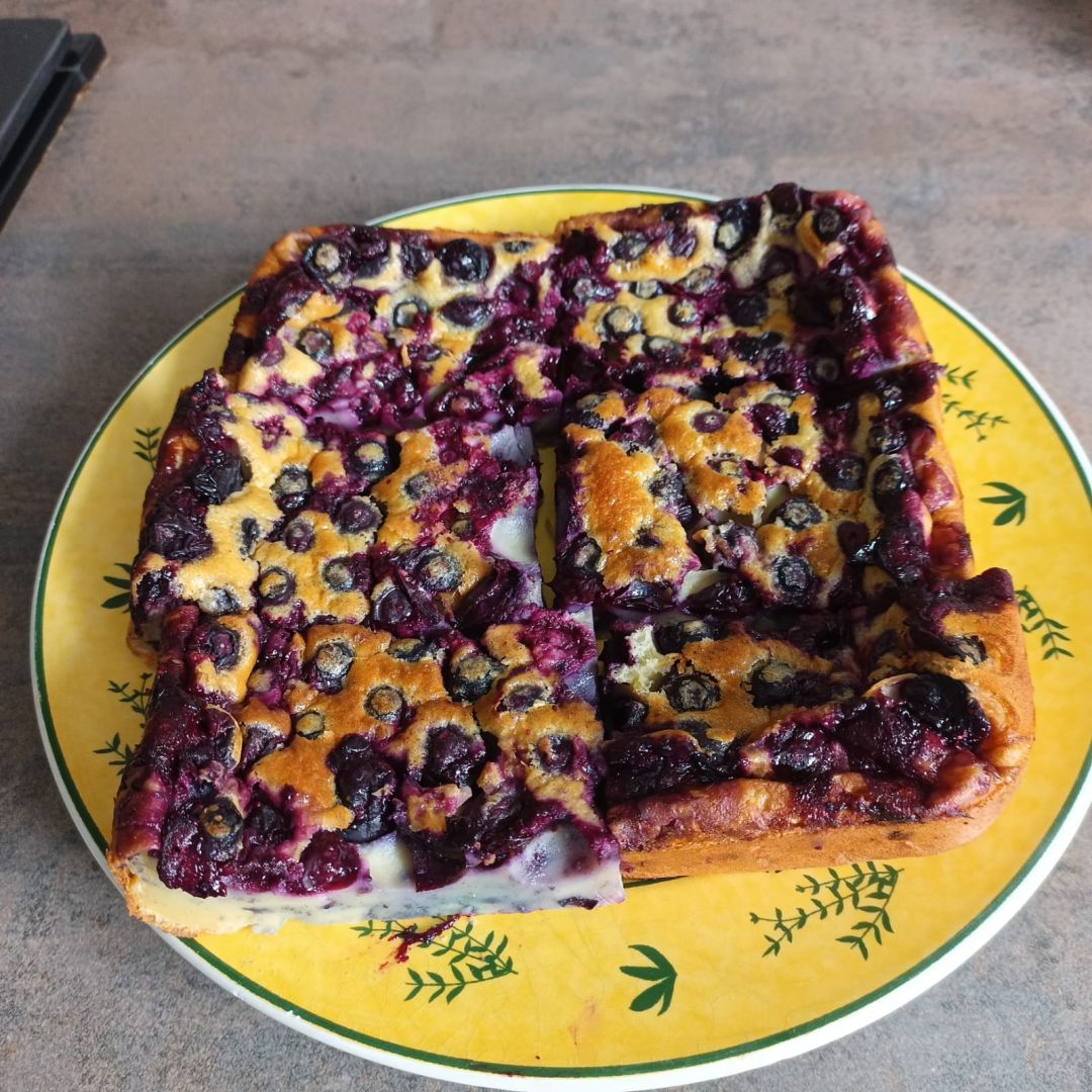Clafoutis aux myrtilles au combi ninja