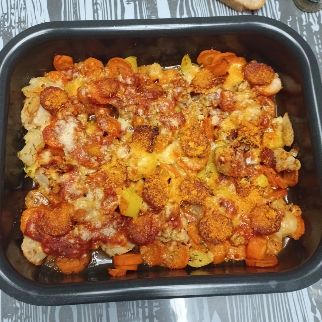Gratin de légumes chorizo parmesan au combi ninja
