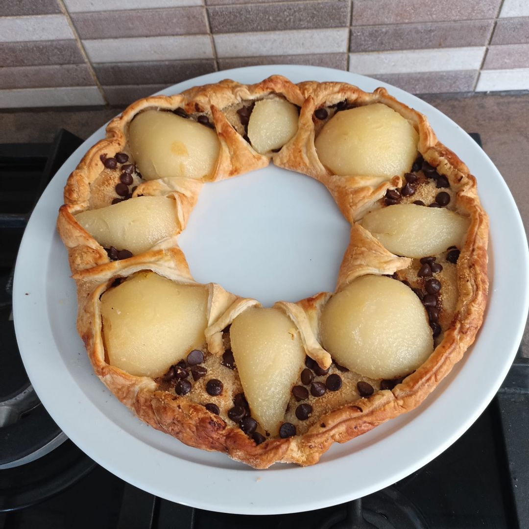 Tarte aux poires et aux pépites de chocolat