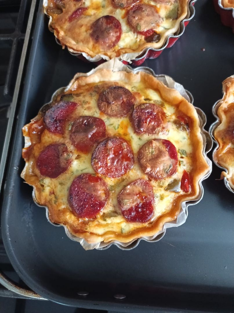Tartelettes poivrons chorizo au combi Ninja