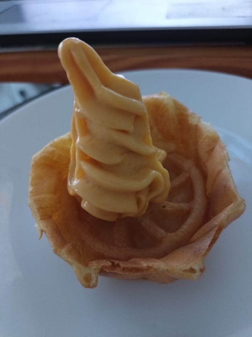 Crème glacée pêche et abricot avec la swirl Ninja