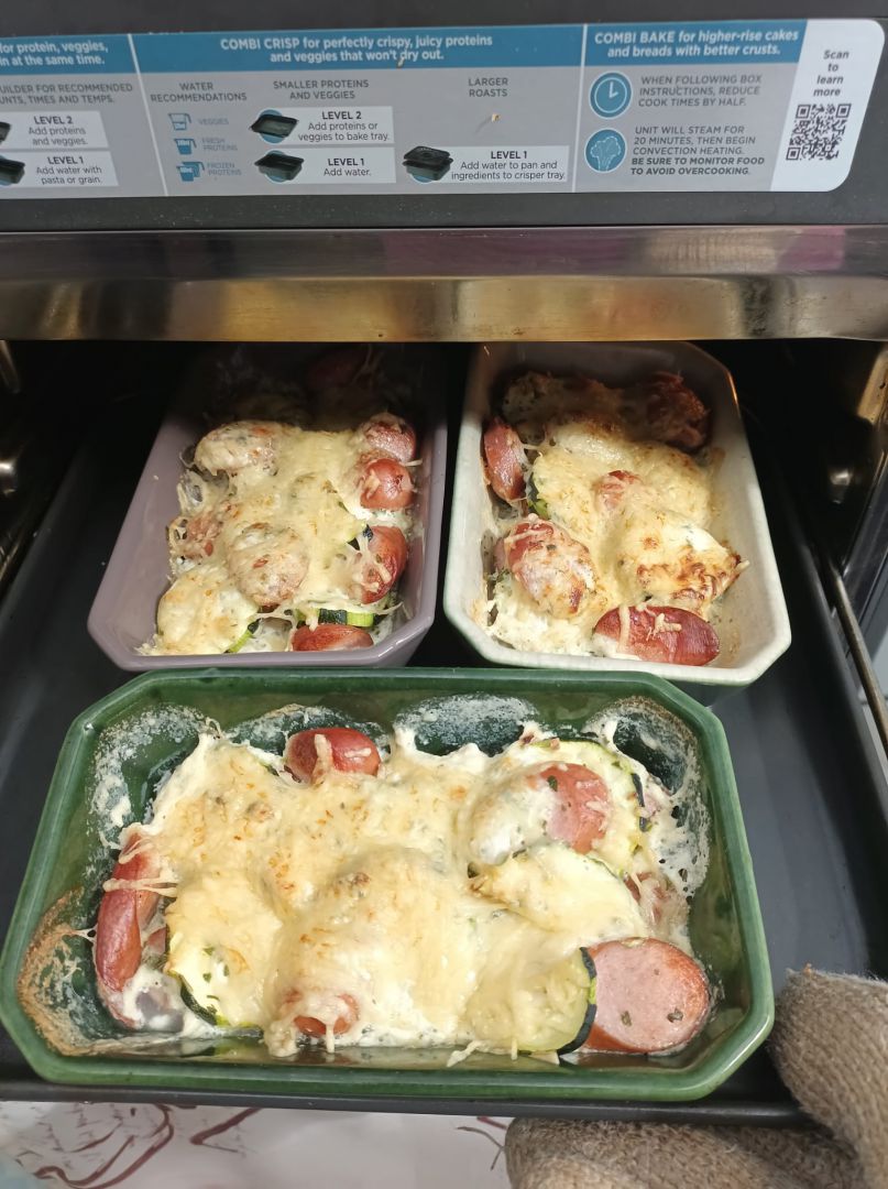 Gratin de courgettes saucisse de Franfort (combi Ninja)