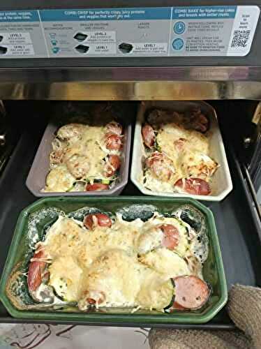 Gratin de courgettes saucisse de Franfort (combi Ninja)
