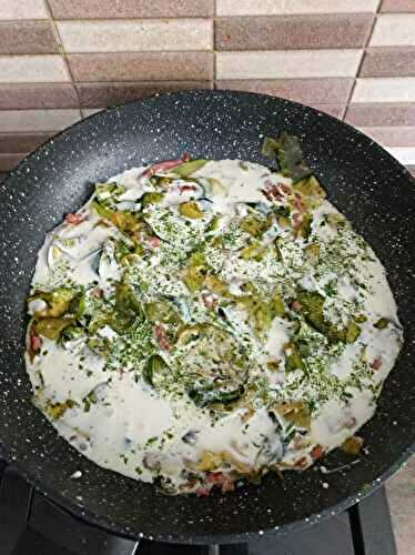 Rubans de courgettes à la crème allégée