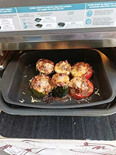 Tronçons de courgettes farcies au combi Ninja