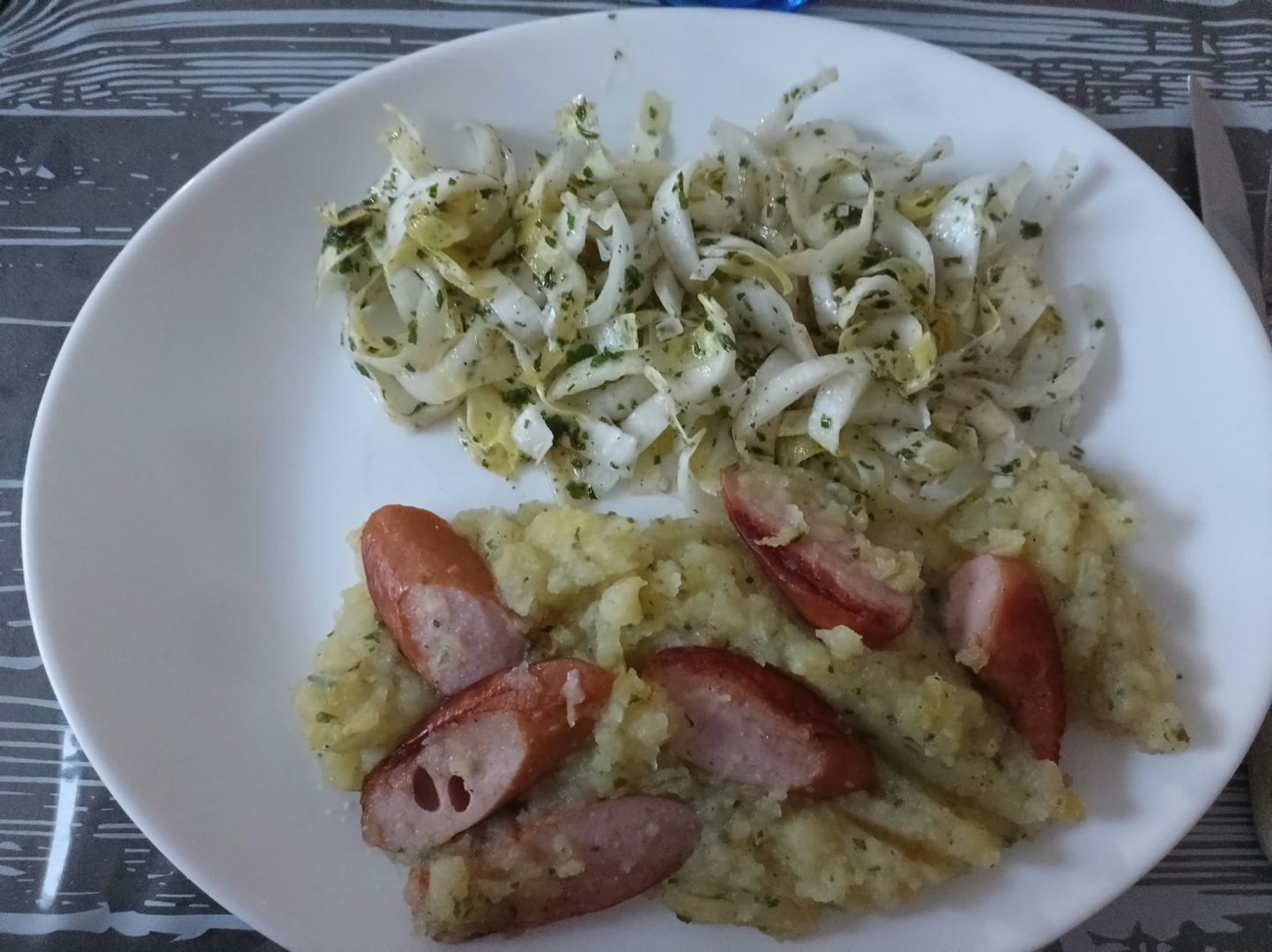 Purée de fenouil et ses saucisses de Francfort au combi Ninja