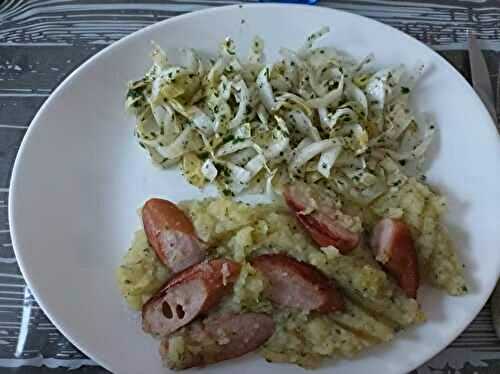 Purée de fenouil et ses saucisses de Francfort au combi Ninja