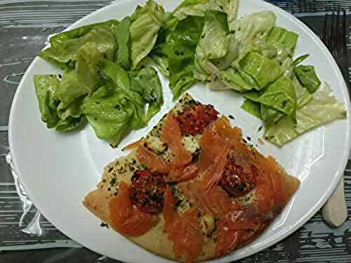 Focaccia tomate tartare et truite fumée au combi Ninja