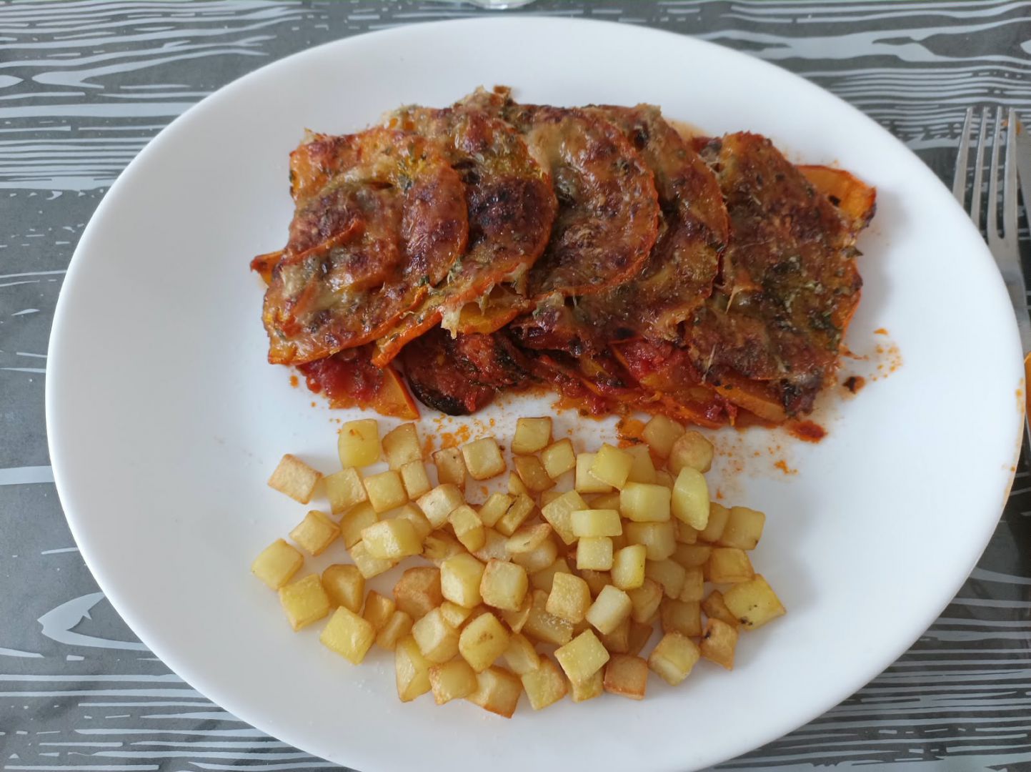 Gratin de tranches de potimarron et chorizo au combi Ninja