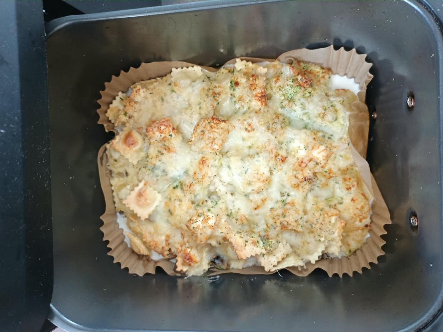 Ravioles au champignons crémés et Comté à l'air fryer foodi