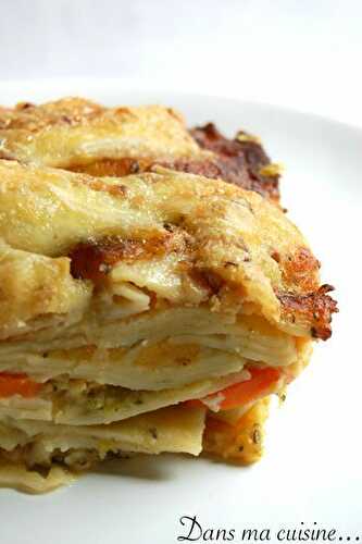 Gratin de lasagnes aux carottes et courgettes pour Culinoversions