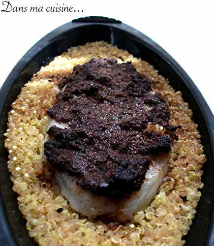 Papillotes de filet de sole à la tapenade et quinoa