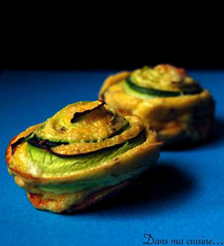 Petits flans tout légers à la courgette et au bleu