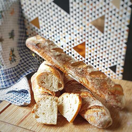 Baguettes sans pétrissage (au levain ou non)