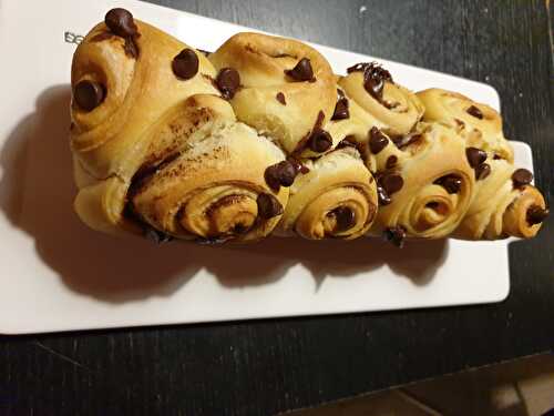 Brioche roulée au chocolat (recette au levain)