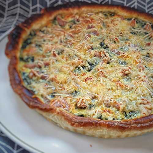 Quiche gratinée aux feuilles de blettes et lardons