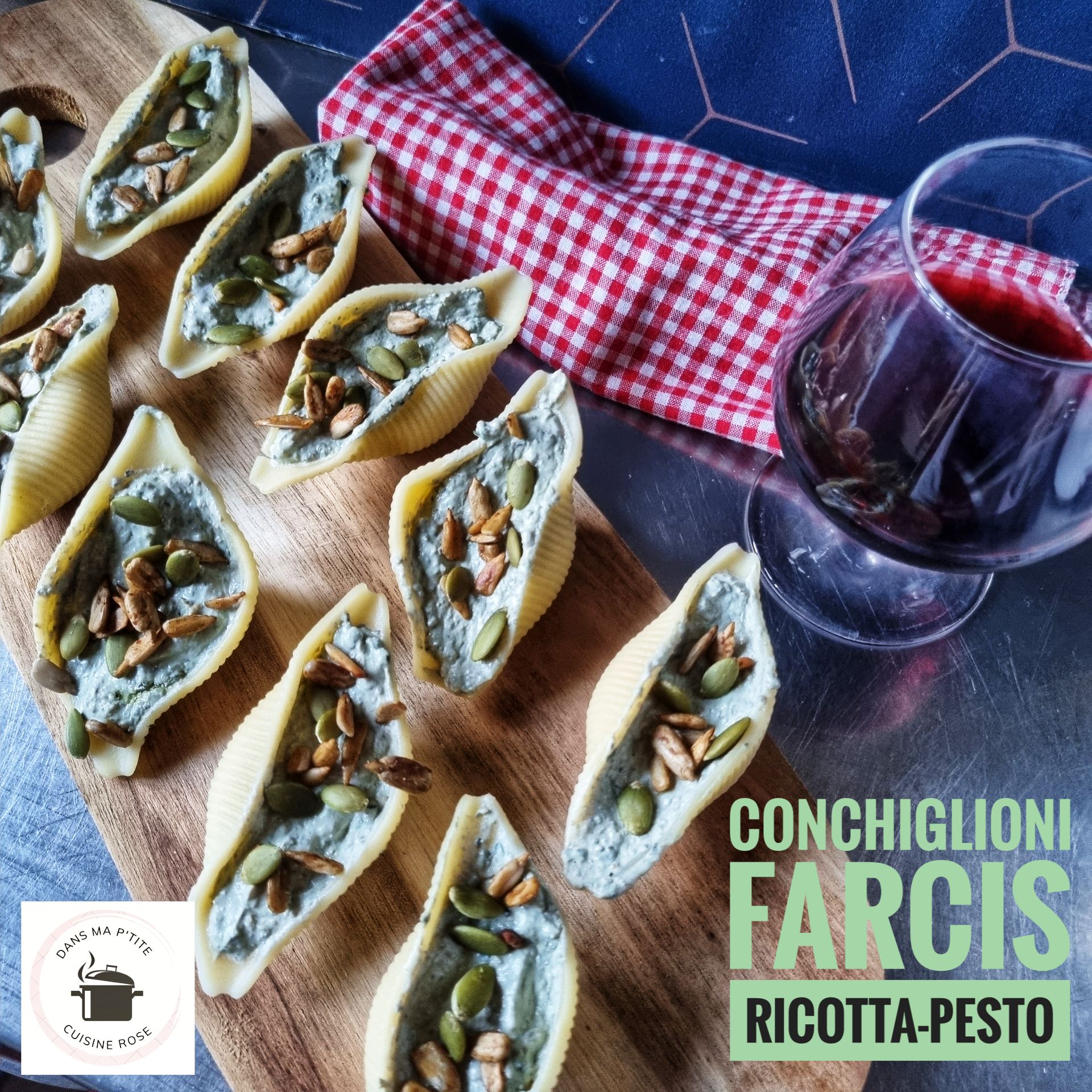 Conchiglioni farcis ricotta-pesto (au Companion ou non)