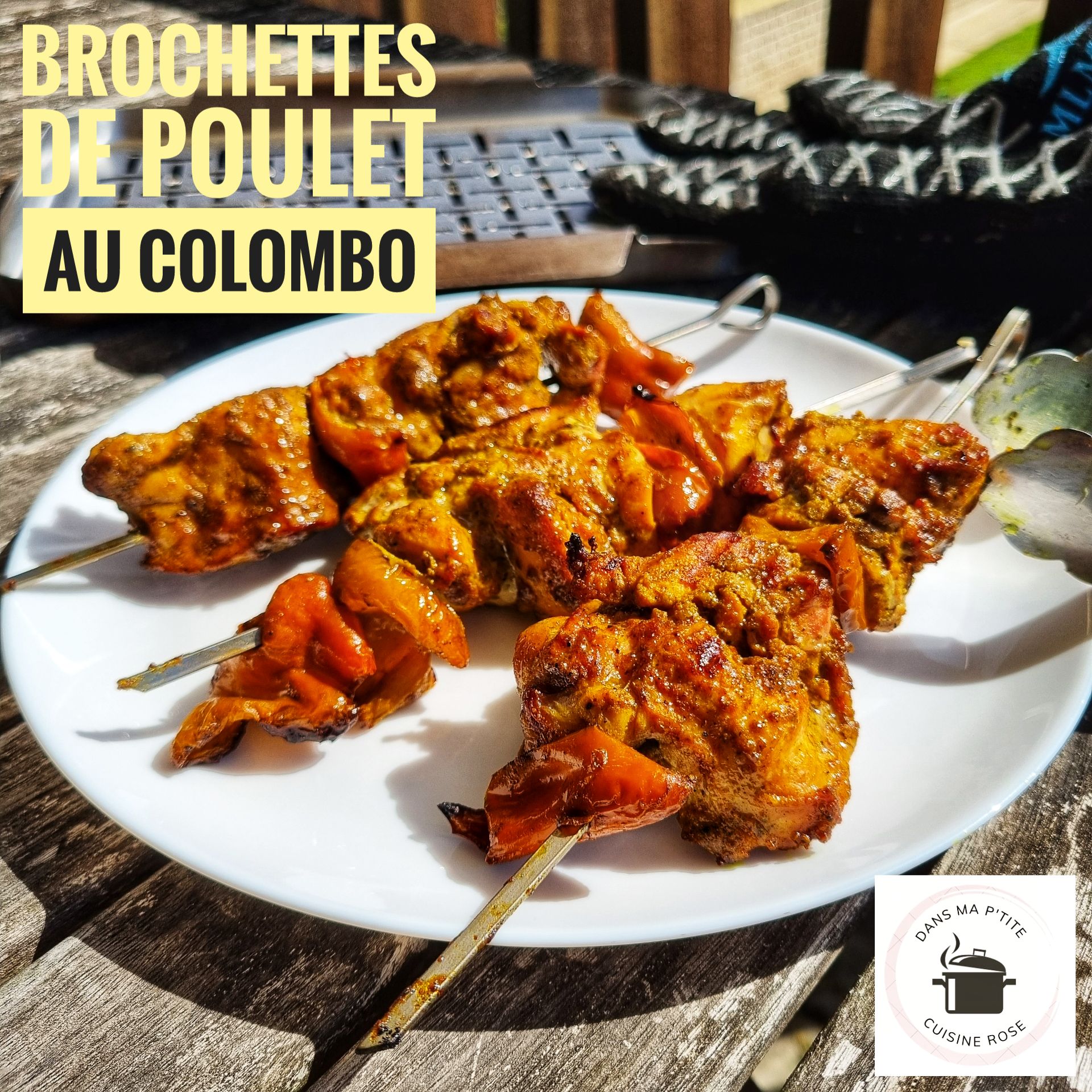 Brochettes de poulet au colombo