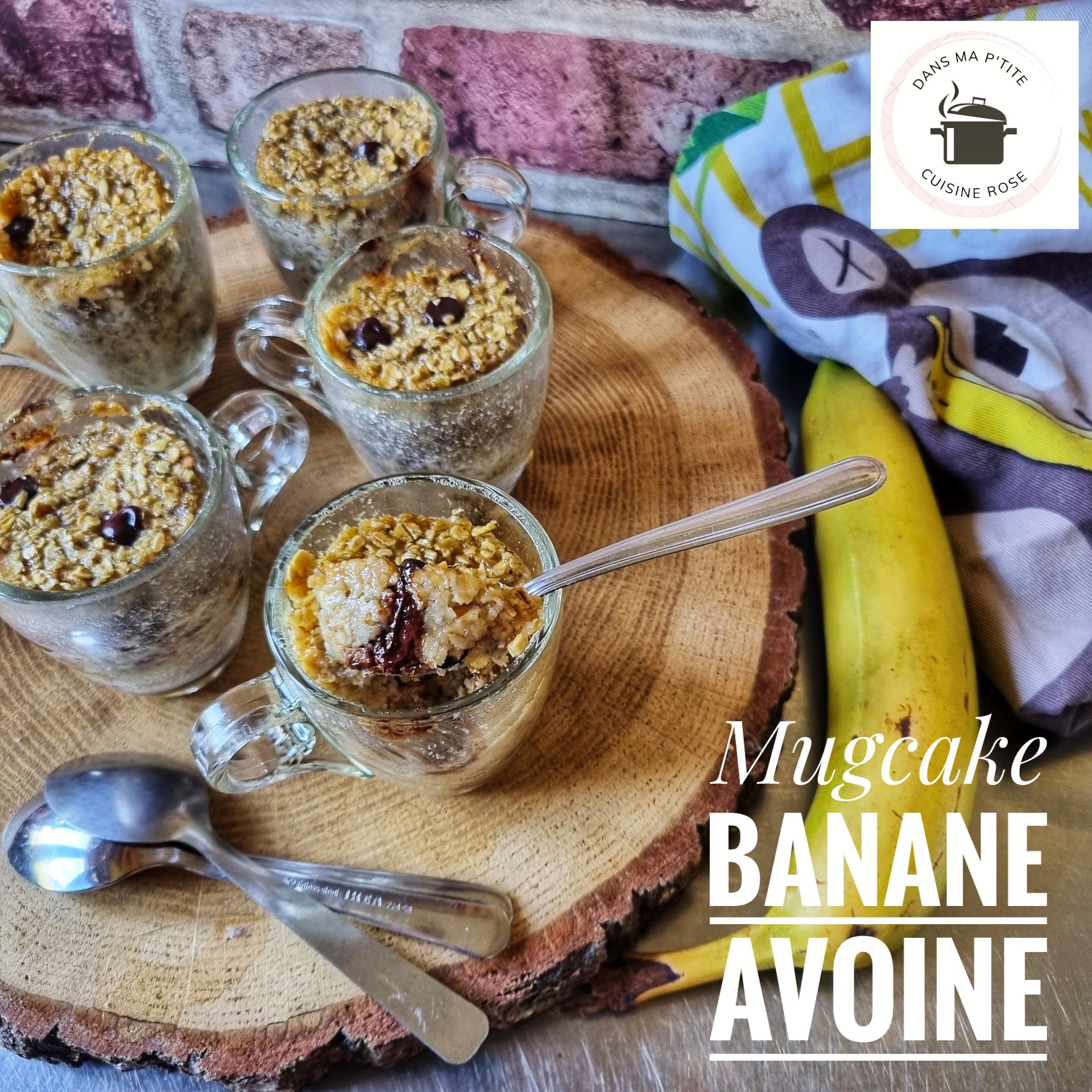 Mug cake banane et avoine (au micro-ondes)