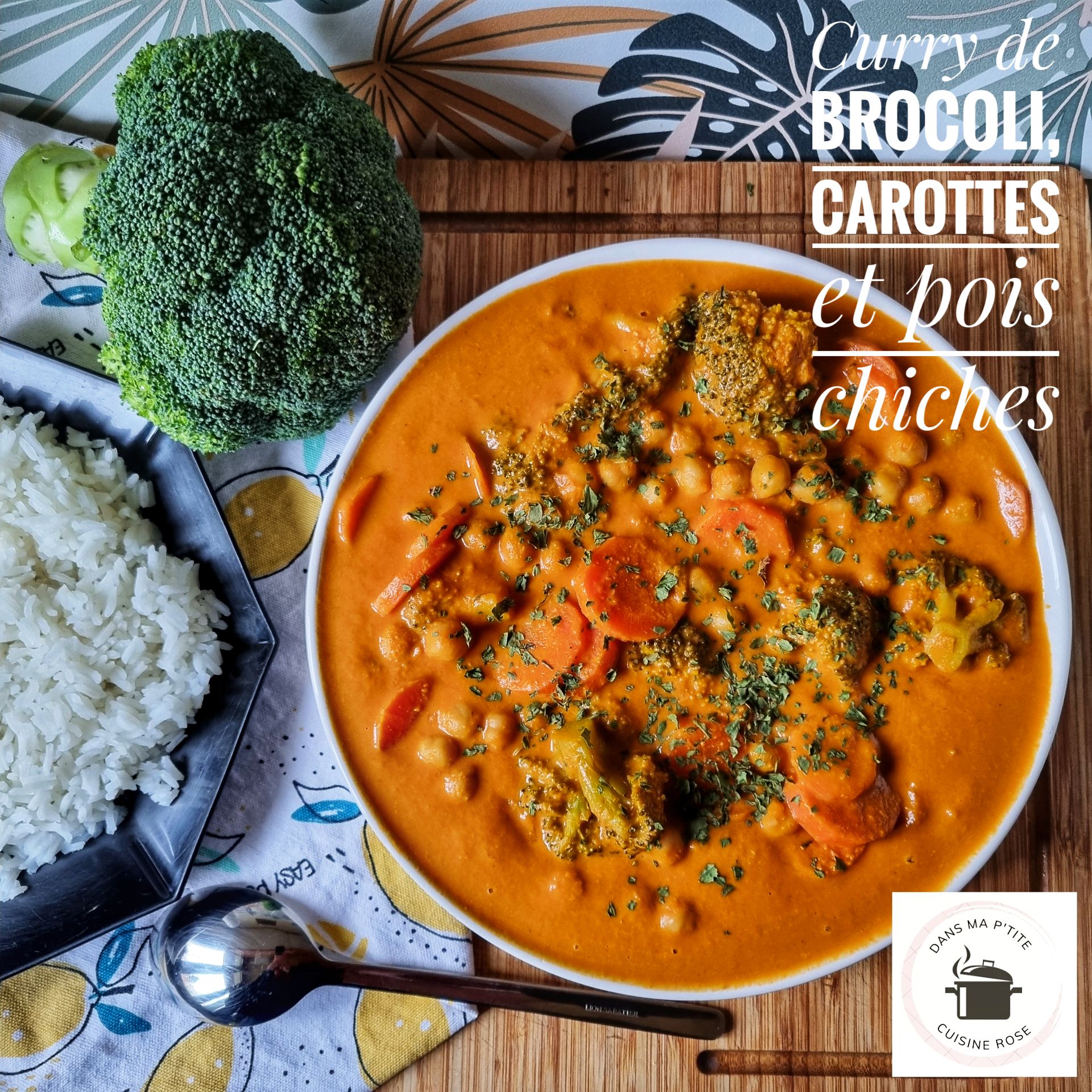 Curry de brocoli, carottes et pois chiches (au Companion ou non)