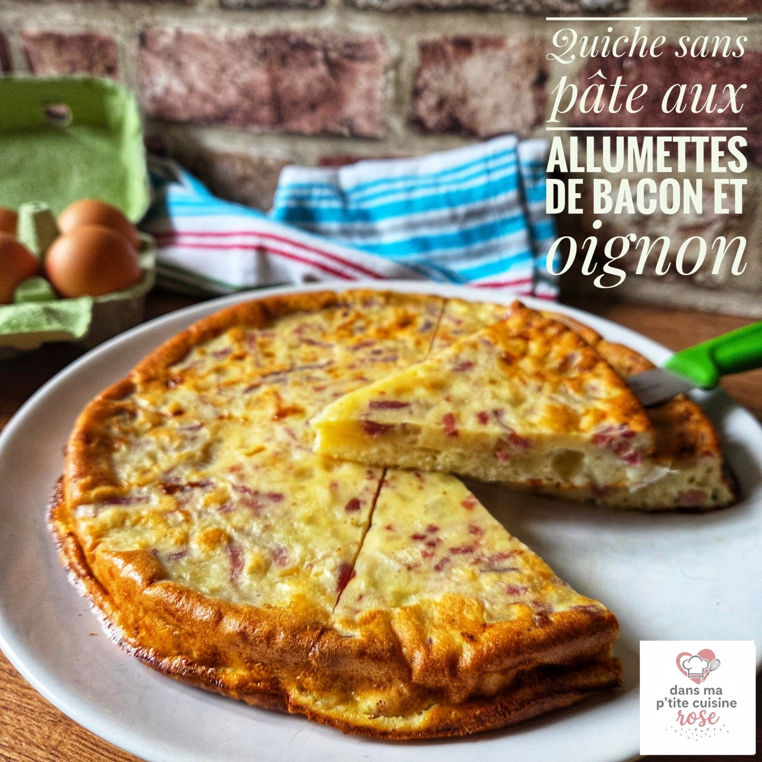 Quiche sans pâte aux allumettes de bacon et oignons (au Companion ou non)