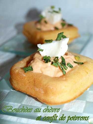 Bouchées au chèvre et confit de poivrons