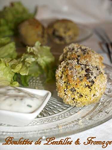 Boulettes de lentilles et fromage