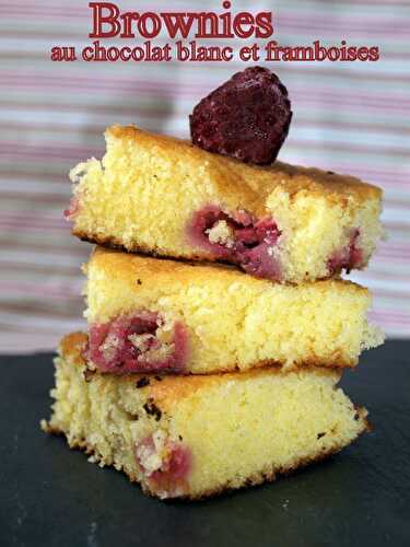 Brownie au chocolat blanc et framboises + remerciement