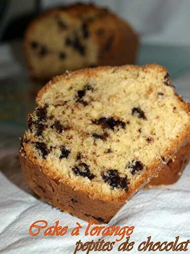 Cake à l'orange et pepites de chocolat