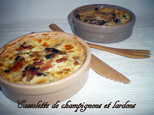 Cassolette de champignons et lardons