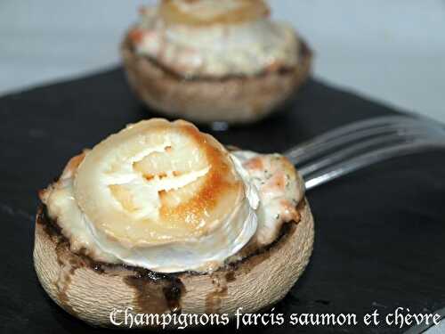 Champignons farcis saumon et chèvre