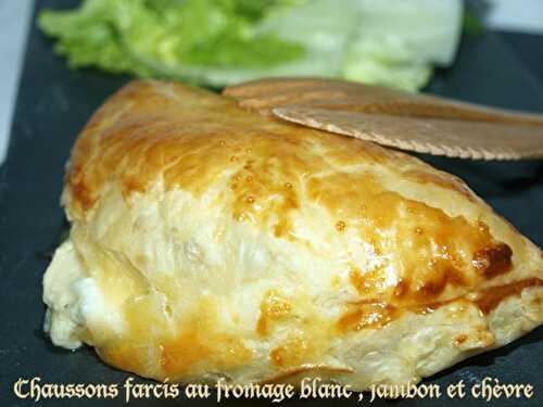 Chaussons farcis au fromage blanc , jambon et chèvre