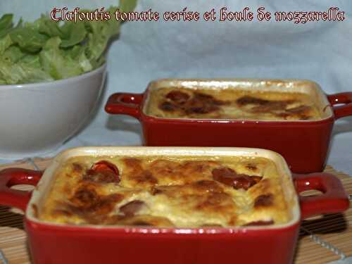 Clafoutis de tomates cerises et boules de mozzarella