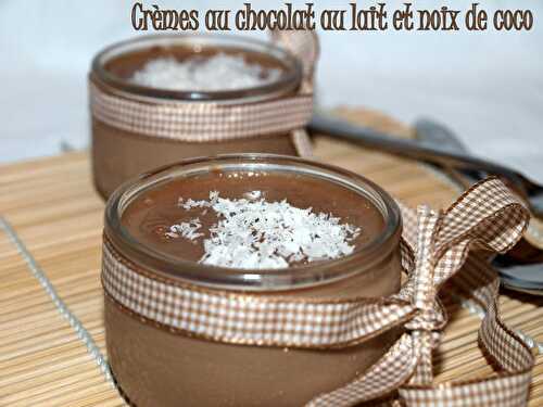 Crèmes au chocolat au lait et noix de coco