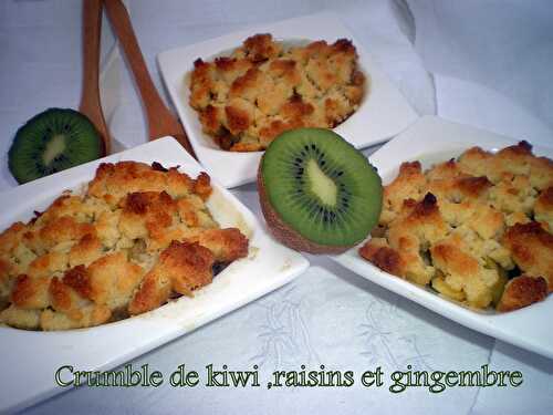 Crumble aux kiwis, raisins et gingembre